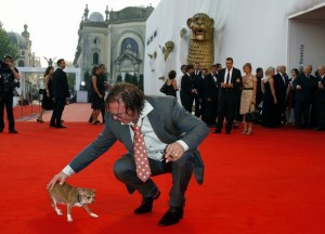 Mickey Rourke and dog Loki